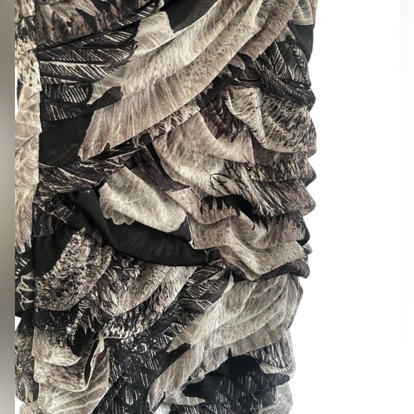 BCBGMaxAzria Roxanne Asymmetrical Ruched Mesh Cocktail Dress Size Medium - Picture 10 of 16